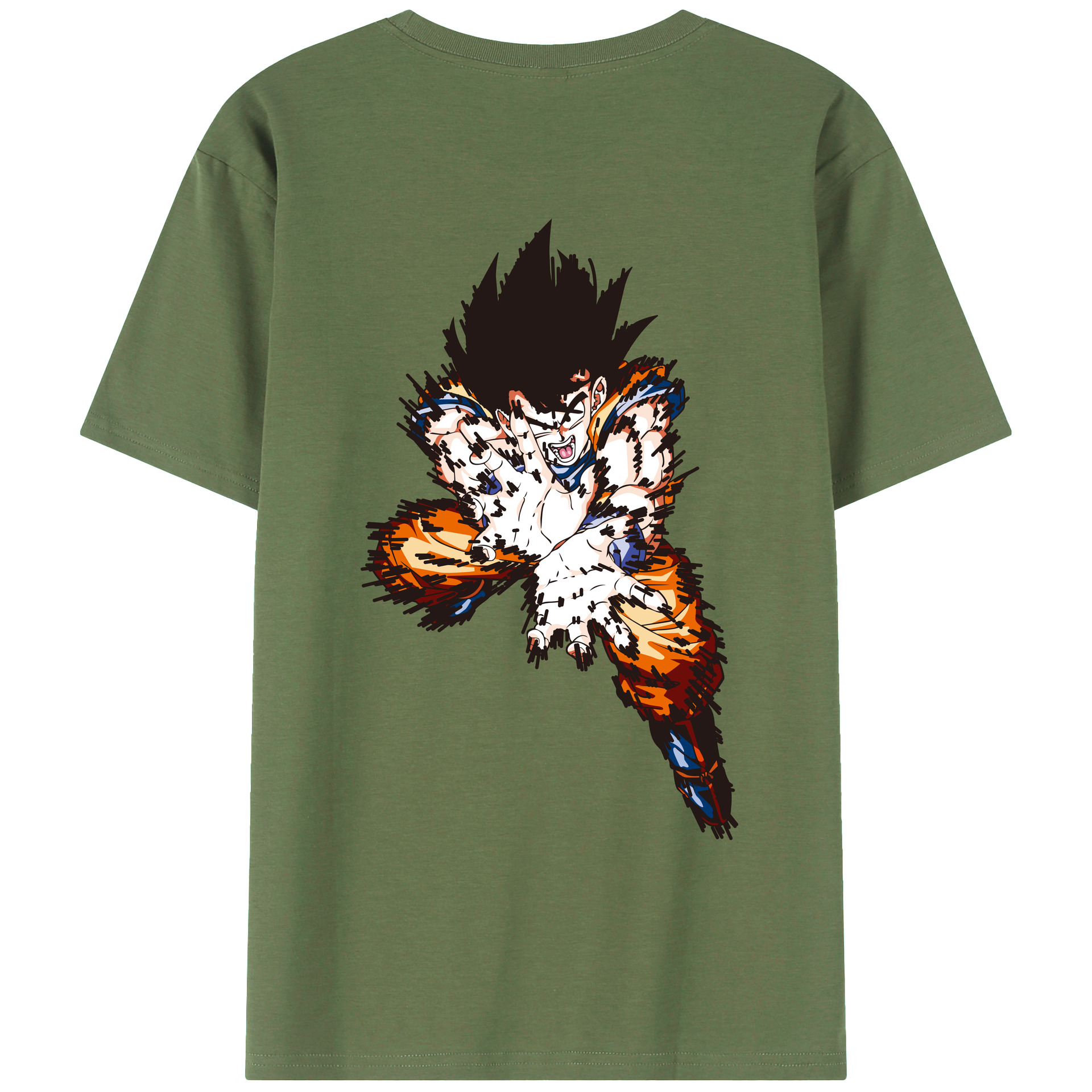 （画像用） ドラゴンボール 孫悟空（そん ごくう）Son Goku カカロット DRAGON BALL Kakarotto 綿100％ メンズ半袖Tシャツ（バックプリント） 通気性
